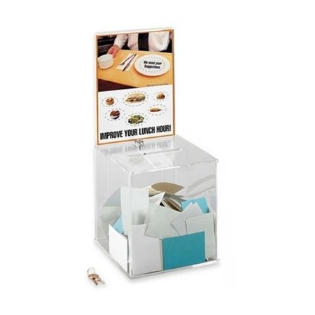 SAFCO Safco  4234CL   Large Acrylic Collection Box With Lock 4234CL